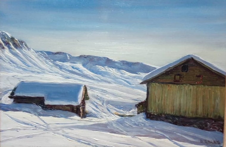 ange abrate paysage enneigé chalet en altitude